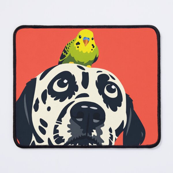 Item preview, Cute Dalmatian Dog with Parakeet Illustration designed and sold by Creative_Canvas.