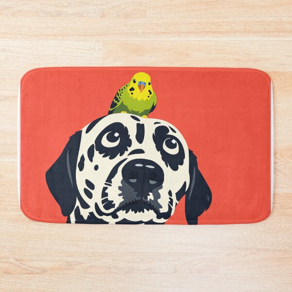 Item preview, Cute Dalmatian Dog with Parakeet Illustration designed and sold by Creative_Canvas.