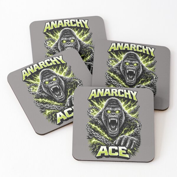Item preview, Anarchy Ace Gorilla Breaking Chains Electric Green Aesthetic designed and sold by Xemora.