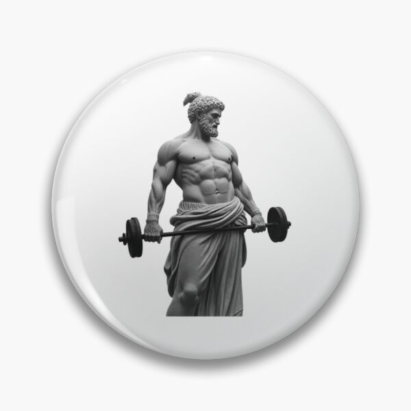 Item preview, Greek God Stoic Warrior Gym Statue | Ancient Roman Sculpture Lifting Barbell | Aesthetic Fitness Motivational Art designed and sold by Pochininki.