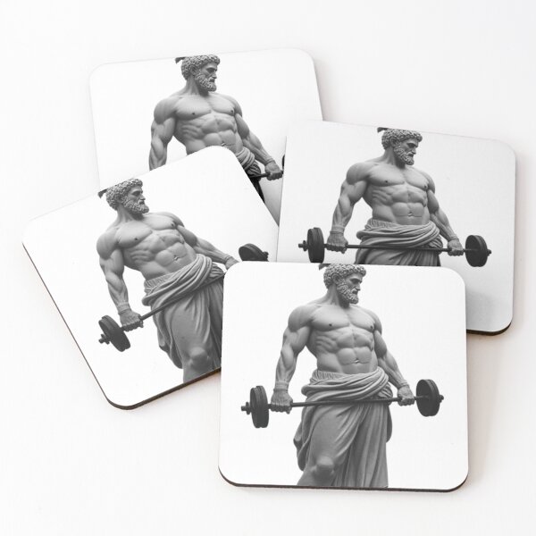 Item preview, Greek God Stoic Warrior Gym Statue | Ancient Roman Sculpture Lifting Barbell | Aesthetic Fitness Motivational Art designed and sold by Pochininki.