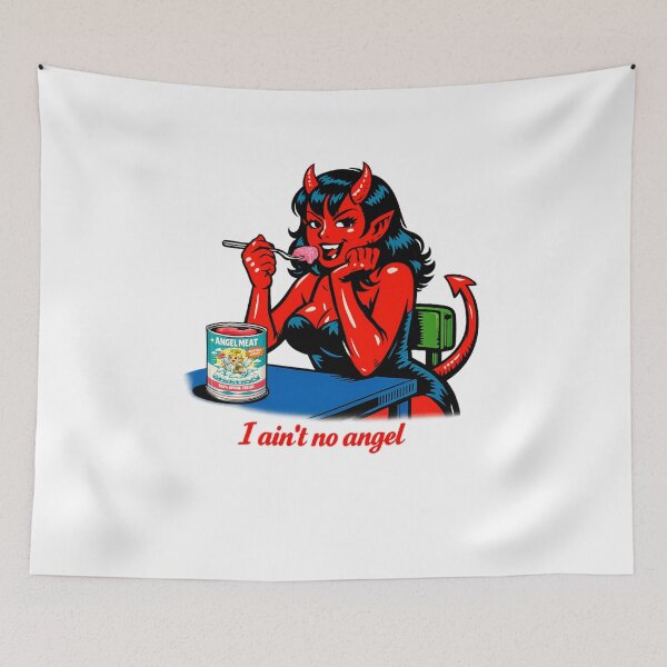 Item preview, Devil Pop Art eating a can of Angel Meat designed and sold by Gunnar Hermansen.