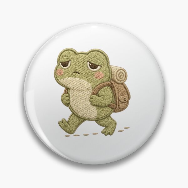 Item preview, Tired But Determined Frog Embroidery Aesthetic Design designed and sold by AMICO77.