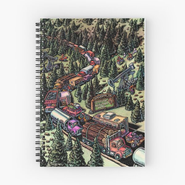 Item preview, road through national park forest filled with traffic from logging, oil extraction and vacationers designed and sold by LisaHaney.