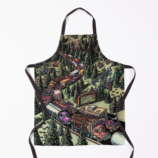 Item preview, road through national park forest filled with traffic from logging, oil extraction and vacationers designed and sold by LisaHaney.