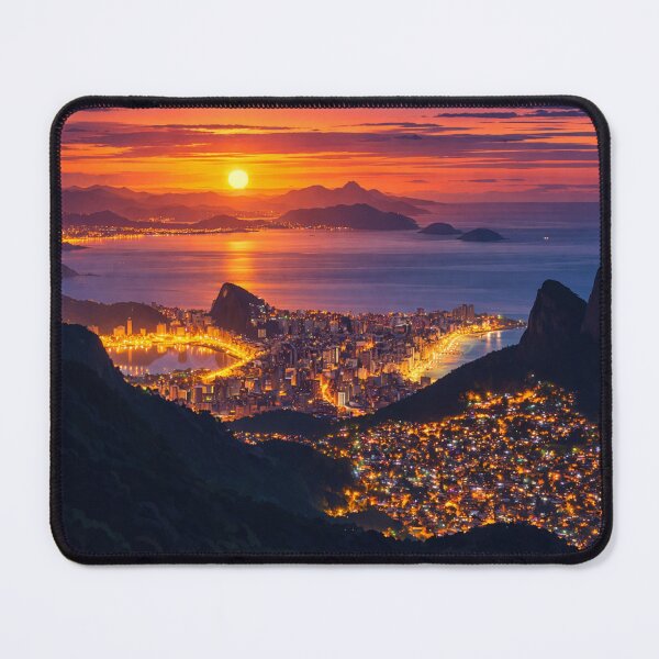 Item preview, Rio de Janeiro Sunset City Lights Panorama designed and sold by Creative_Canvas.