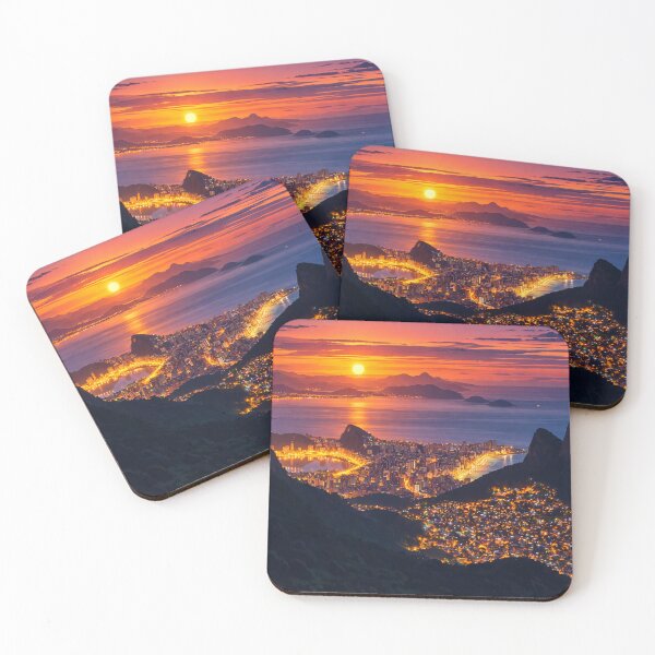 Item preview, Rio de Janeiro Sunset City Lights Panorama designed and sold by Creative_Canvas.