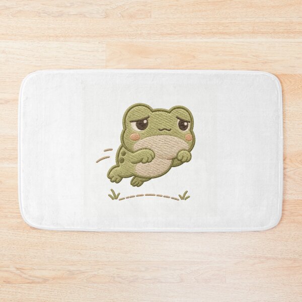 Item preview, Tiny Determined Frog Jump – Cozy Embroidery Style Kawaii Patch designed and sold by AMICO77.