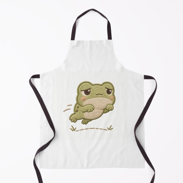 Item preview, Tiny Determined Frog Jump – Cozy Embroidery Style Kawaii Patch designed and sold by AMICO77.