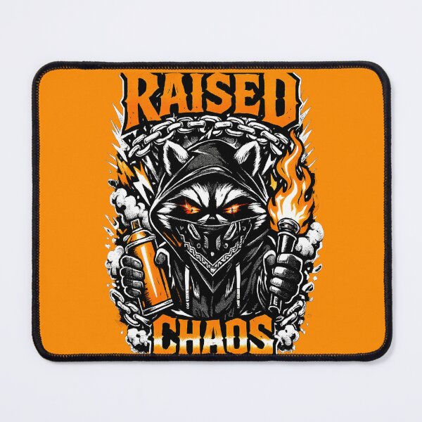 Item preview, Raised By Chaos Raccoon Streetwear Graffiti Torch Aesthetic designed and sold by Xemora.