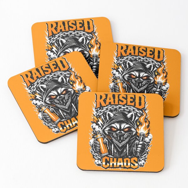 Item preview, Raised By Chaos Raccoon Streetwear Graffiti Torch Aesthetic designed and sold by Xemora.