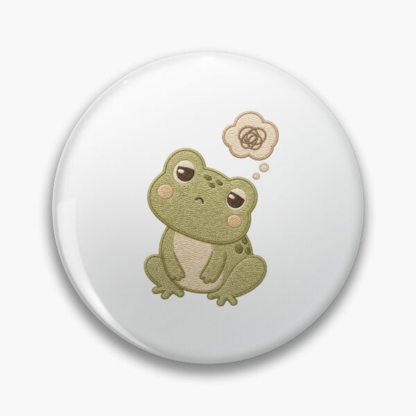 Item preview, Confused Frog Embroidery Patch Cute Cozy Kawaii Aesthetic designed and sold by AMICO77.