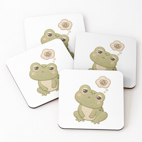 Item preview, Confused Frog Embroidery Patch Cute Cozy Kawaii Aesthetic designed and sold by AMICO77.