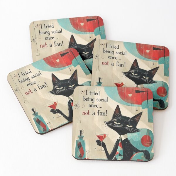 Item preview, Snarky Cat Humor Mid Century Style designed and sold by VFWChuck.