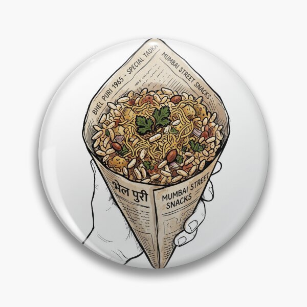 Item preview, Bhel Puri Vintage Indian Street Food Sketch designed and sold by DuckOddity.