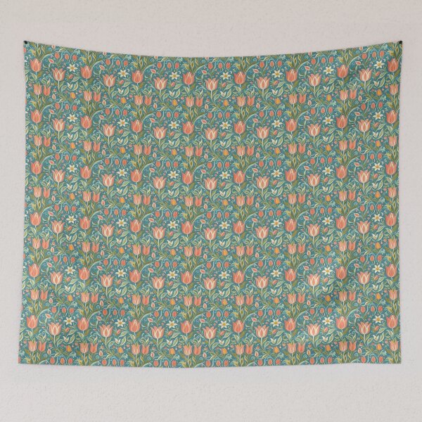 Item preview, Retro Tulip Floral Seamless Pattern designed and sold by GraceInNatureCo.