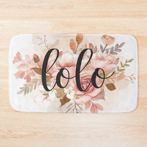 Item preview, Lolo floral logo with watercolor roses and calligraphy designed and sold by Rue Market.