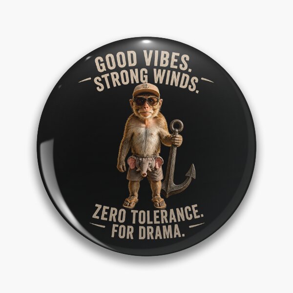 Item preview, Good Vibes Strong Winds – Sailing Monkey | Funny Nautical Zero Tolerance for Drama Design designed and sold by MWSailingClub.