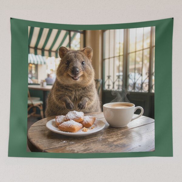 Item preview, Quokka Visits the French Quarter for Beignets designed and sold by Tridentulus.