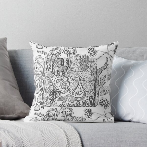 Item preview, Zentangle Color Yourself Black and White Fantasy Jungle designed and sold by CheranY.