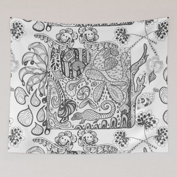 Item preview, Zentangle Color Yourself Black and White Fantasy Jungle designed and sold by CheranY.