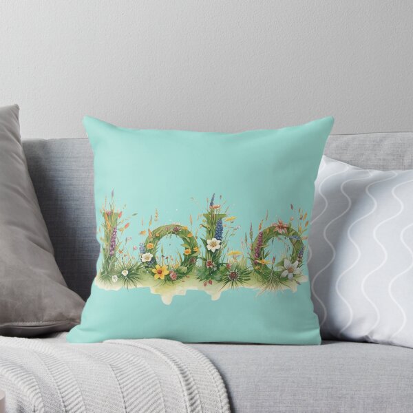 Item preview, Floral logo spelled with wildflowers and meadow greenery designed and sold by Rue Design Company.