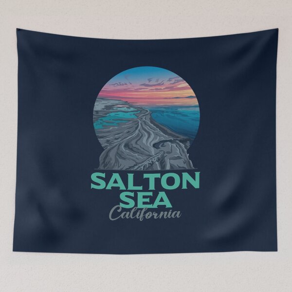 Item preview, Desert Sunset Salton Sea California Travel Badge designed and sold by LinaValearte.