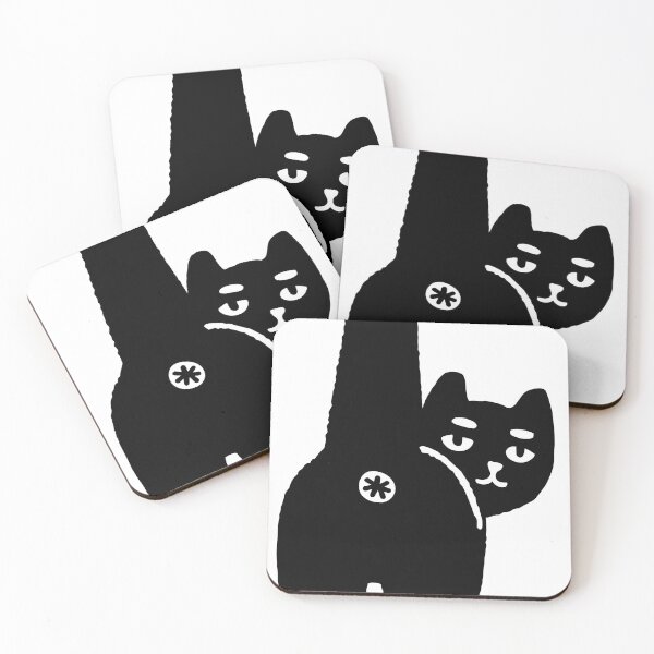 Item preview, Minimalist Black Cat Illustration – Funny Rear View Cat Art designed and sold by PIXEL POP DESIGNS - Beyond the Norm!.