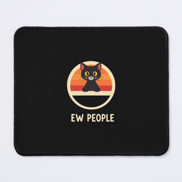 Item preview, Ew People Cute Black Cat Retro Sunset Tee designed and sold by artlife4.