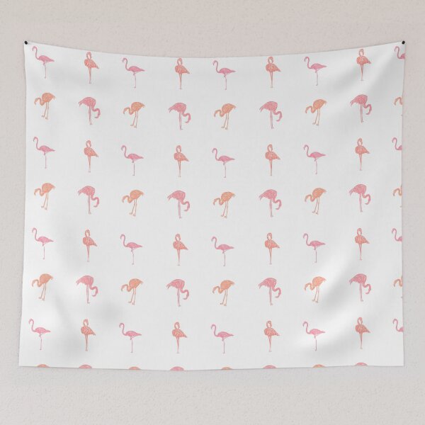 Item preview,  Flamingos Party Block Print Style designed and sold by PD-Coastal.