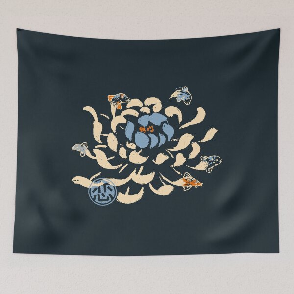 Item preview, Vintage Japanese Flower Koi Blue by Tobe Fonseca designed and sold by Tobe Fonseca®.