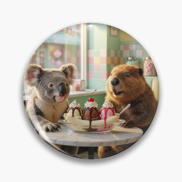 Item preview, Beaver and Koala Share a Banana Split designed and sold by Tridentulus.