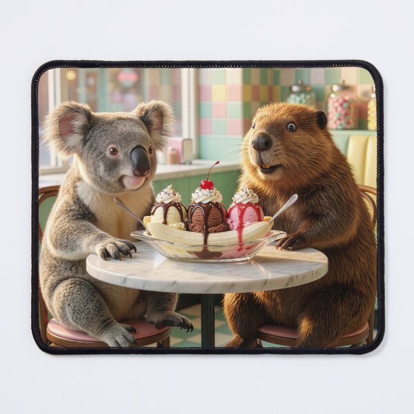 Item preview, Beaver and Koala Share a Banana Split designed and sold by Tridentulus.