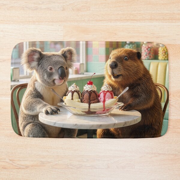 Item preview, Beaver and Koala Share a Banana Split designed and sold by Tridentulus.