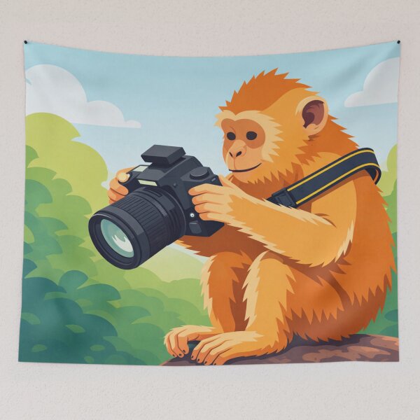 Item preview, Funny Monkey Photographer Wildlife Camera Design designed and sold by Creative_Canvas.