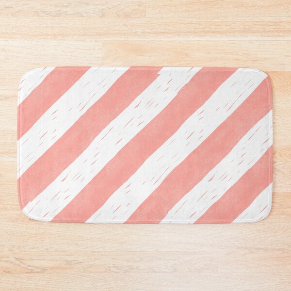 Item preview, Coral Diagonal Stripes Block Print Style designed and sold by PD-Coastal.
