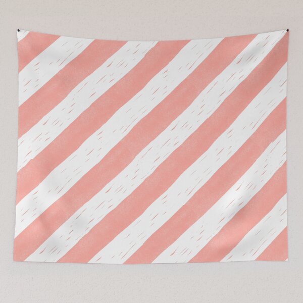 Item preview, Coral Diagonal Stripes Block Print Style designed and sold by PD-Coastal.