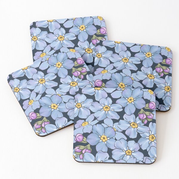 Item preview, Forget me not pattern on dark blue - ME/cfs fundraiser designed and sold by Ellen Wilberg.