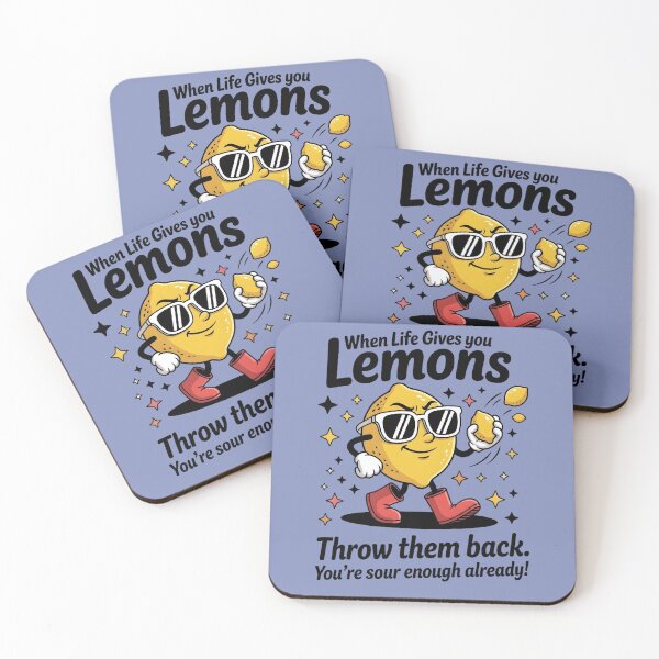 Item preview, When Life Gives You Lemons Throw Them Back – Sarcastic Sour Humor Design designed and sold by CautionChaosCo.