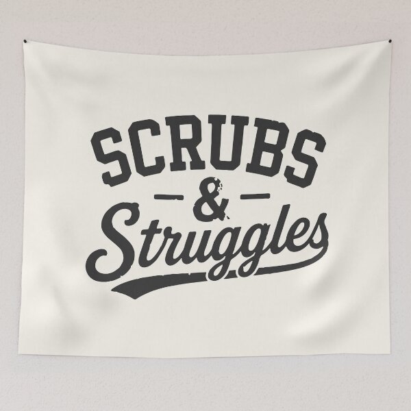 Item preview, Scrubs & Struggles — Funny Nurse Hat (Dark) designed and sold by KiwyStudio.