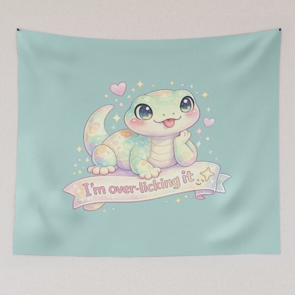 Item preview, Pastel Cute Lizard – Funny Kawaii Reptile Cartoon with Quote designed and sold by Nusha Creations.