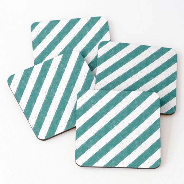 Item preview, Deep Teal Diagonal Stripes Block Print Style designed and sold by PD-Coastal.