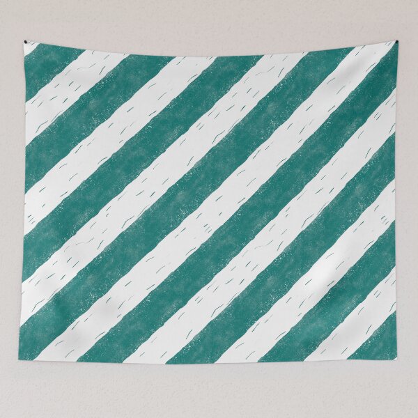 Item preview, Deep Teal Diagonal Stripes Block Print Style designed and sold by PD-Coastal.