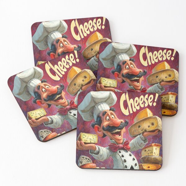 Item preview, Cheerful Chef Surrounded by Delicious Cheeses designed and sold by Artessie.