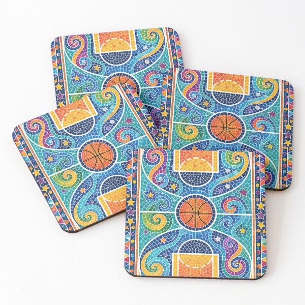 Item preview, Basketball Colorful Mosaic Court Hoops Lover Design designed and sold by ActOnyx Designs.