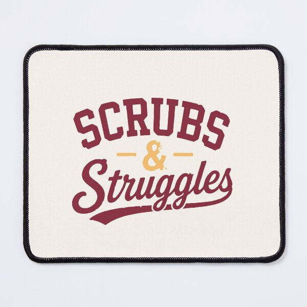 Item preview, Scrubs & Struggles Funny Nurse T-Shirt Dark Red designed and sold by KiwyStudio.