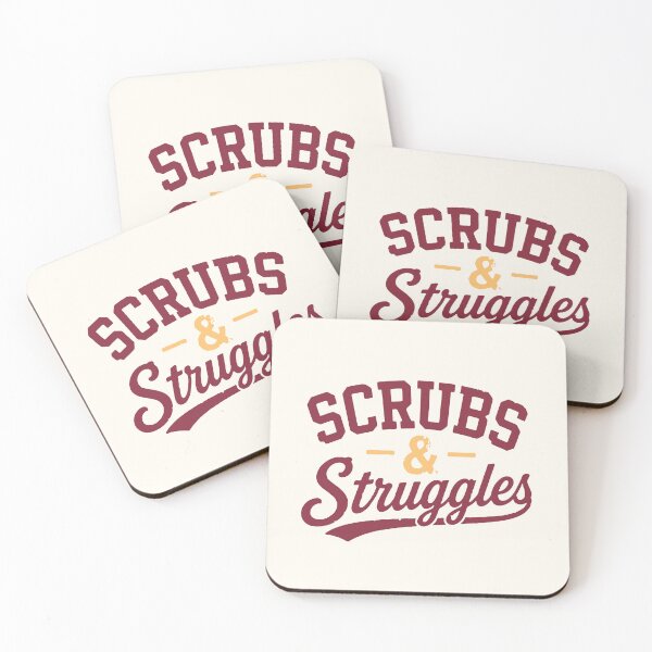 Item preview, Scrubs & Struggles Funny Nurse T-Shirt Dark Red designed and sold by KiwyStudio.