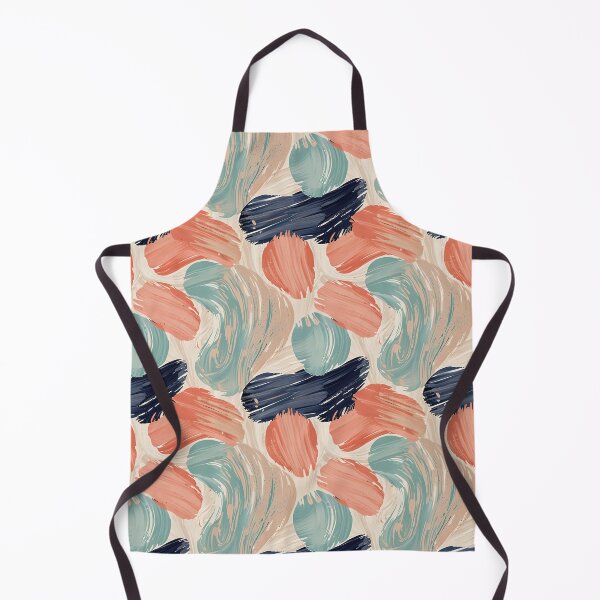 Item preview, Modern Coral and Teal Abstract Brush Pattern designed and sold by GraceInNatureCo.