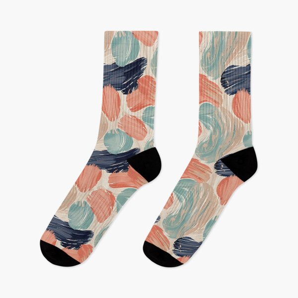 Item preview, Modern Coral and Teal Abstract Brush Pattern designed and sold by GraceInNatureCo.