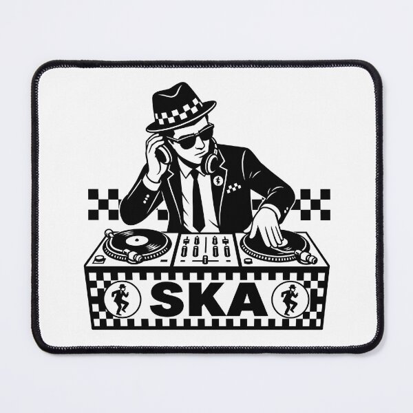 Item preview, Ska DJ – Black & White Rude Boy Turntable Design: The Beat, Bad Manner designed and sold by PIXEL POP DESIGNS - Beyond the Norm!.